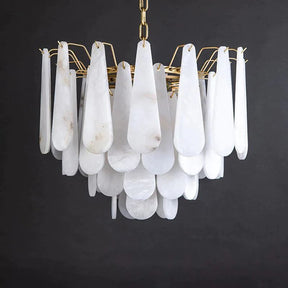 Aria Alabaster Feathery Chandelier