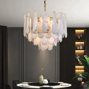 Aria Alabaster Feathery Chandelier