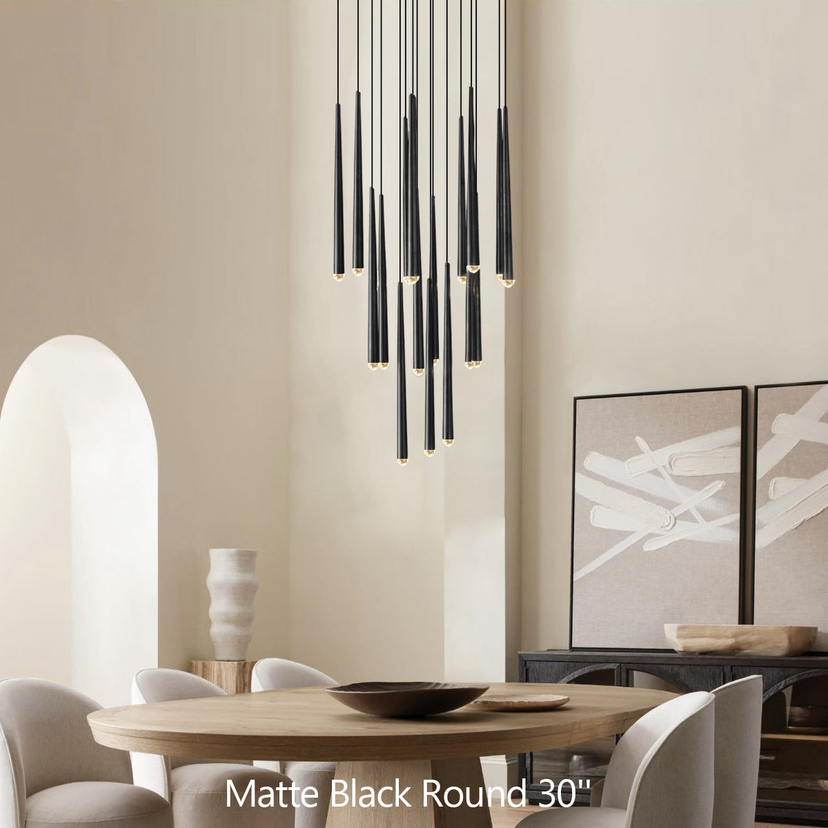 Aquitain Modern Round Chandelier 30"