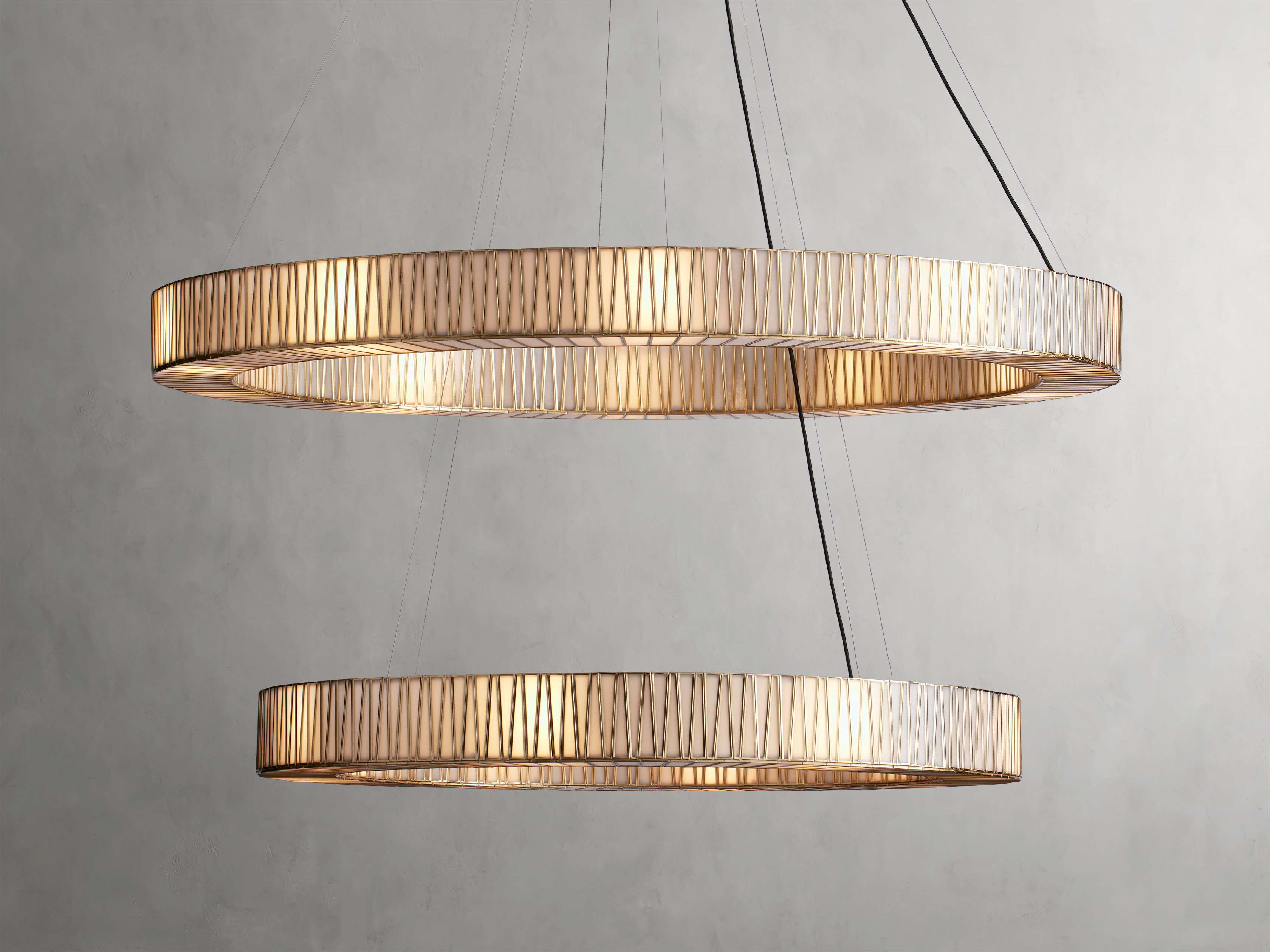 Junet 2-Tier Round Chandelier 47.25"W 60"W