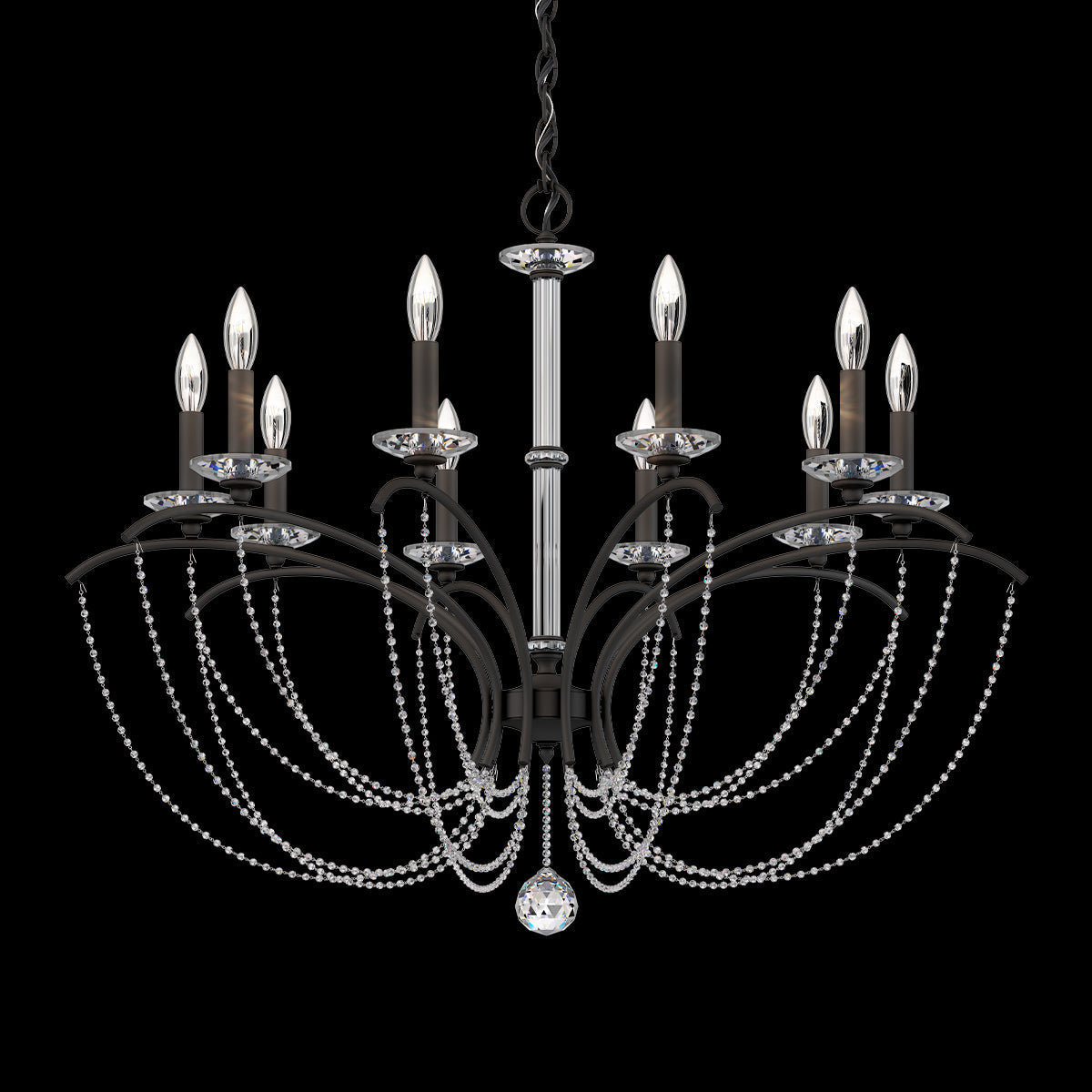 Priscilla Crystal Candlestick Chandelier 36"