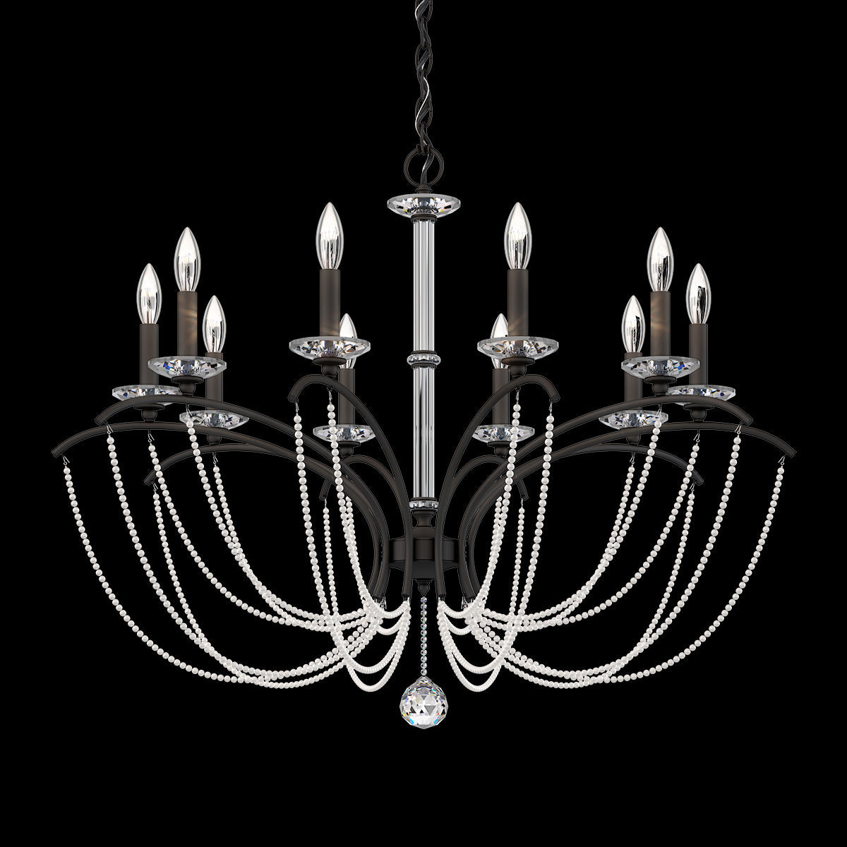 Priscilla Crystal Candlestick Chandelier 36"