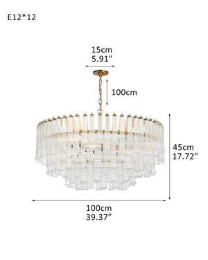 9 Light 20" Wide LED Lorelei Round Tiered Chandelier in Black Chain use for dining room 12-light-D100*H45CM D39.37"*H17.72" Brass American chandelier