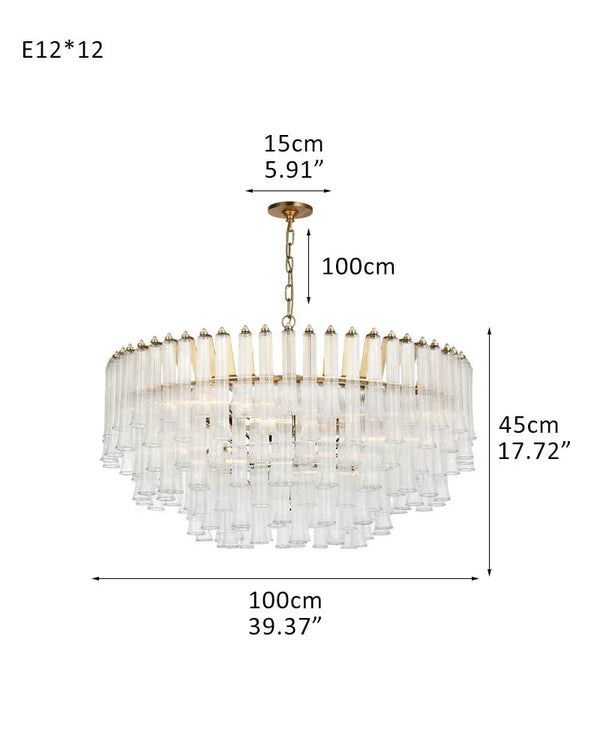 9 Light 20" Wide LED Lorelei Round Tiered Chandelier in Black Chain use for dining room 12-light-D100*H45CM D39.37"*H17.72" Brass American chandelier