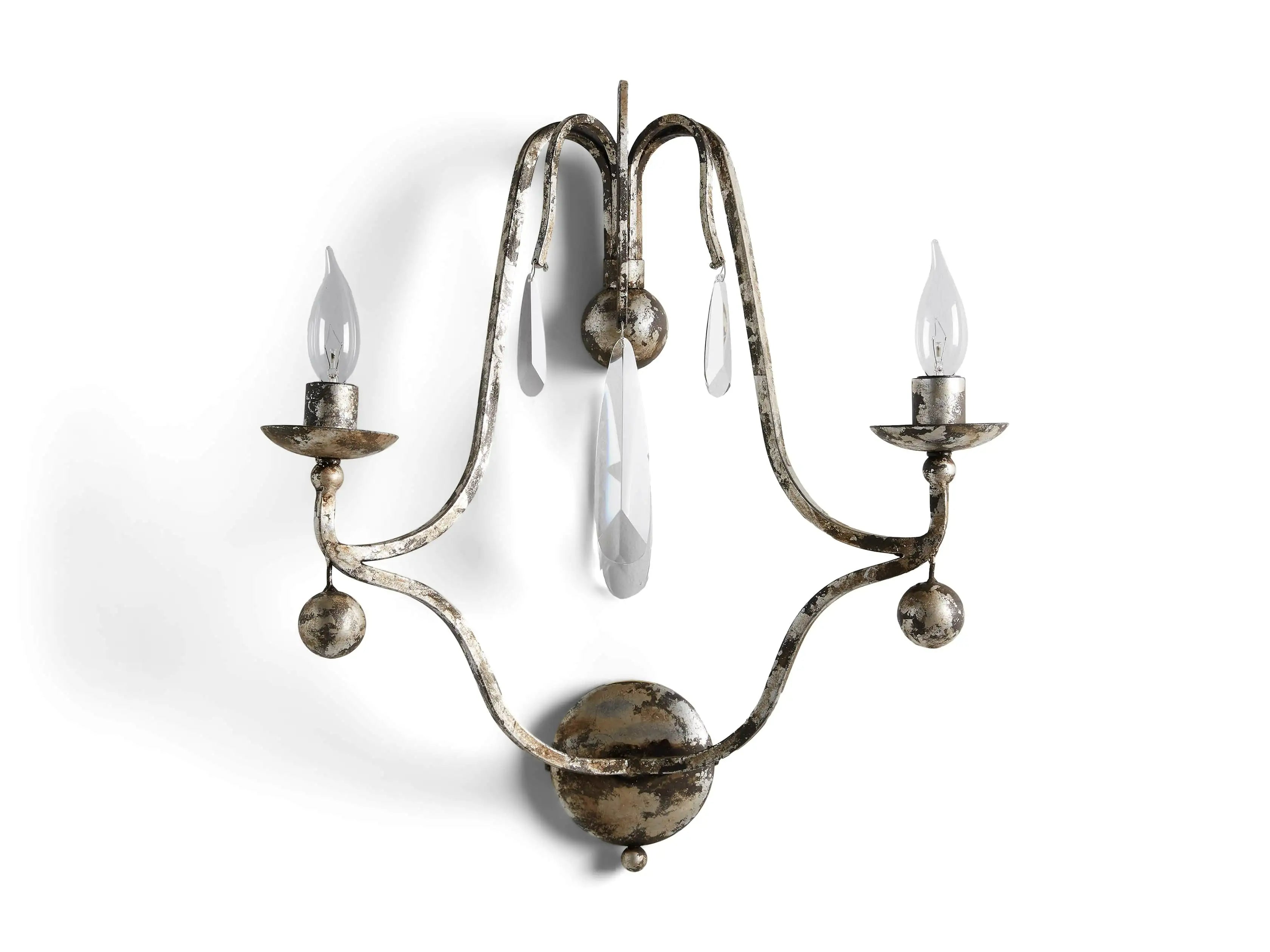 Gothic Bonita 2-Light Wall Sconce- Silver