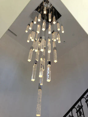 Aria Light Luxury Glacier Bubble Crystsal Chandelier in Gold/Chrome/Black Finish for Staircase/Foyer
