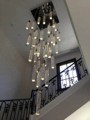 Aria Light Luxury Glacier Bubble Crystsal Chandelier in Gold/Chrome/Black Finish for Staircase/Foyer - Arialamps