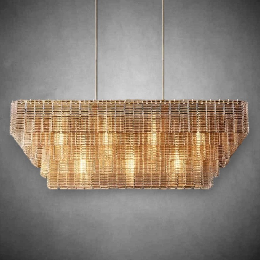 Sireno Clear Rectangle Chandelier 59"