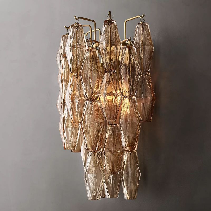 Renee Glass Tiered  Short Wall Sconce