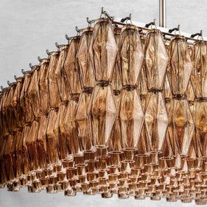 Chiaravalle Glass Rectangular Chandelier 74" - Arialamps