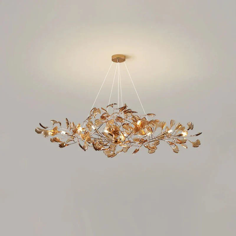 Colorful Glass Ginkgo Leaf Chandelier