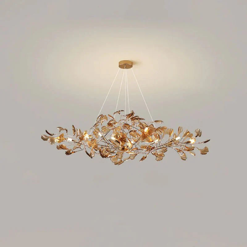 Colorful Glass Ginkgo Leaf Chandelier