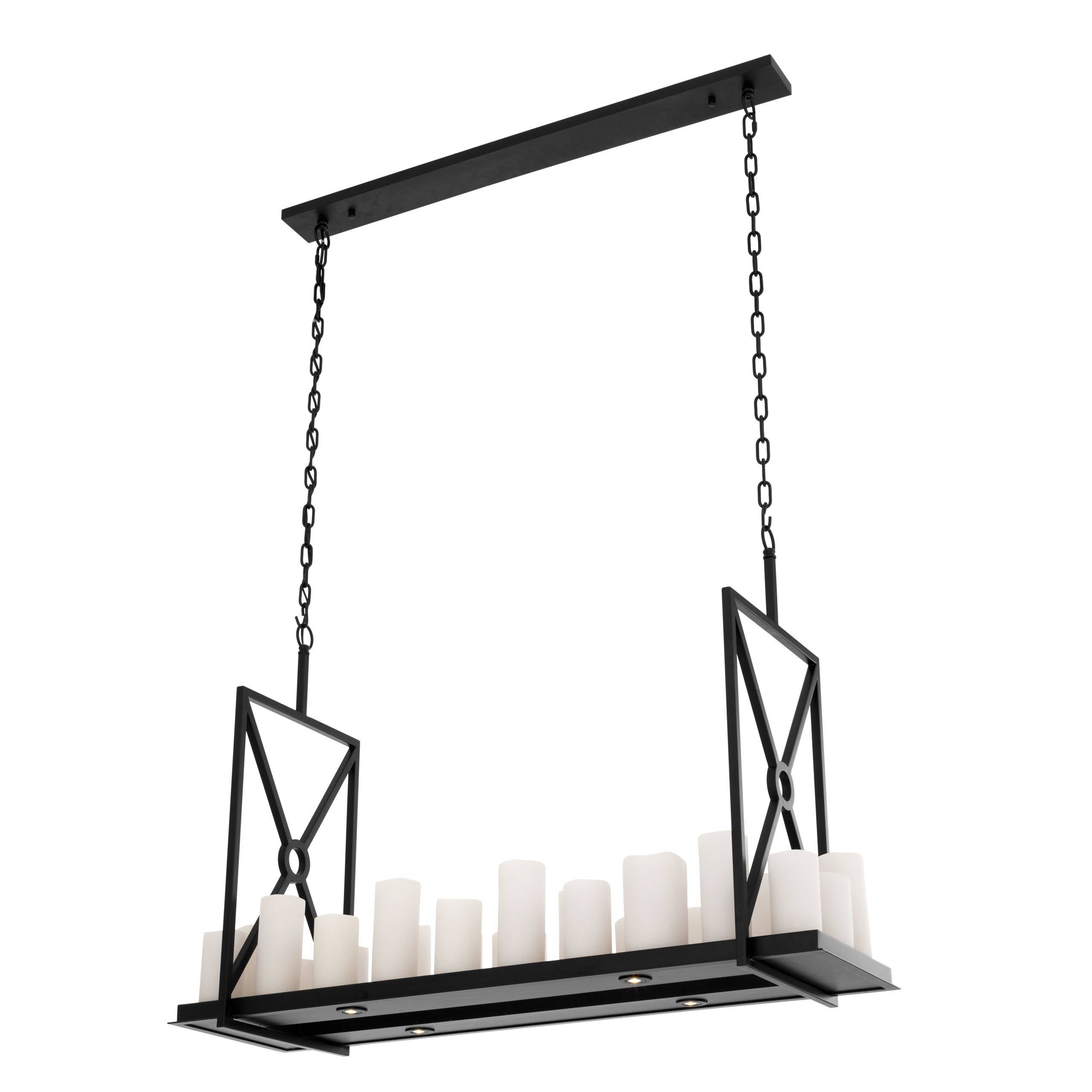 Aria Commodore Modern Chandelier - Black/Brass