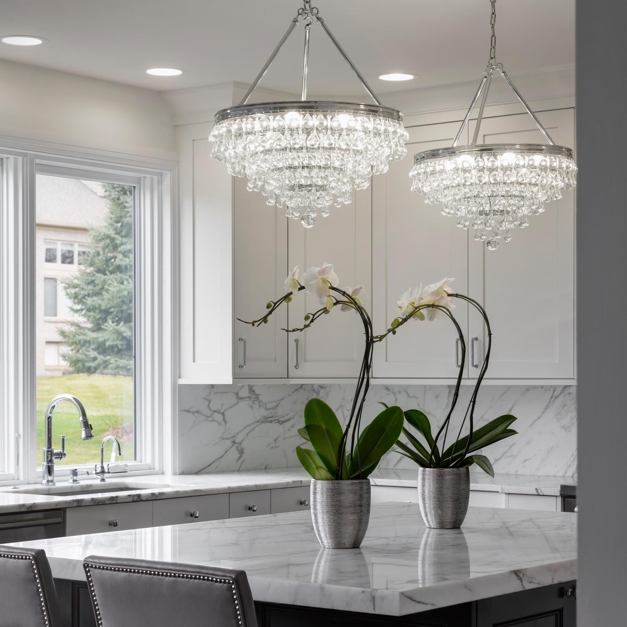 Calypso 20 Inch 6-Light Vibrant Gold Clear Crystal Mini Chandelier