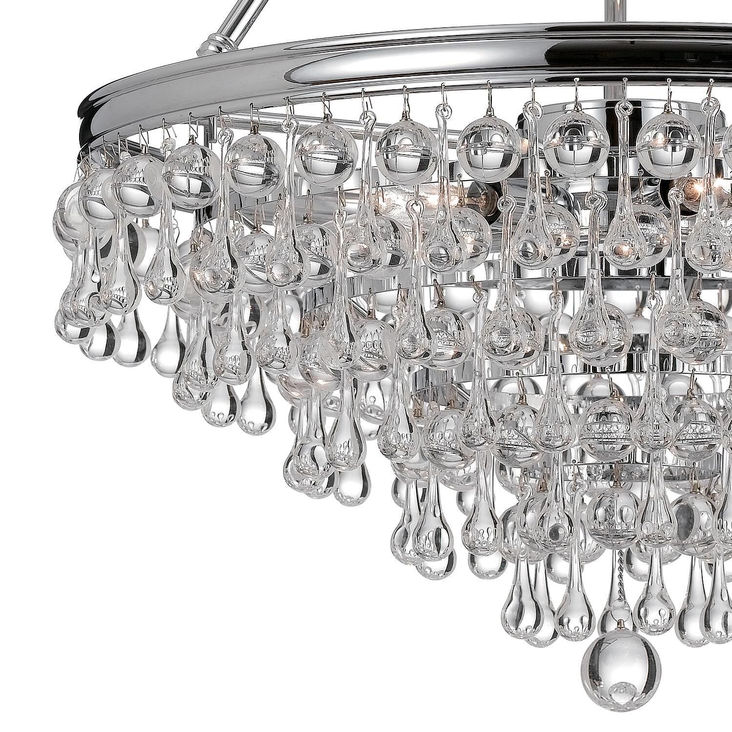 Calypso 20 Inch 6-Light Vibrant Gold Clear Crystal Mini Chandelier
