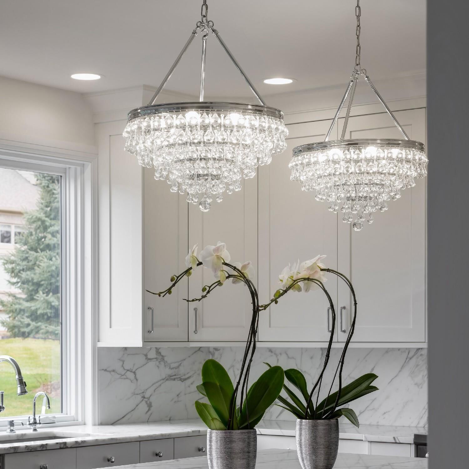 Calypso 20 Inch 6-Light Vibrant Gold Clear Crystal Mini Chandelier