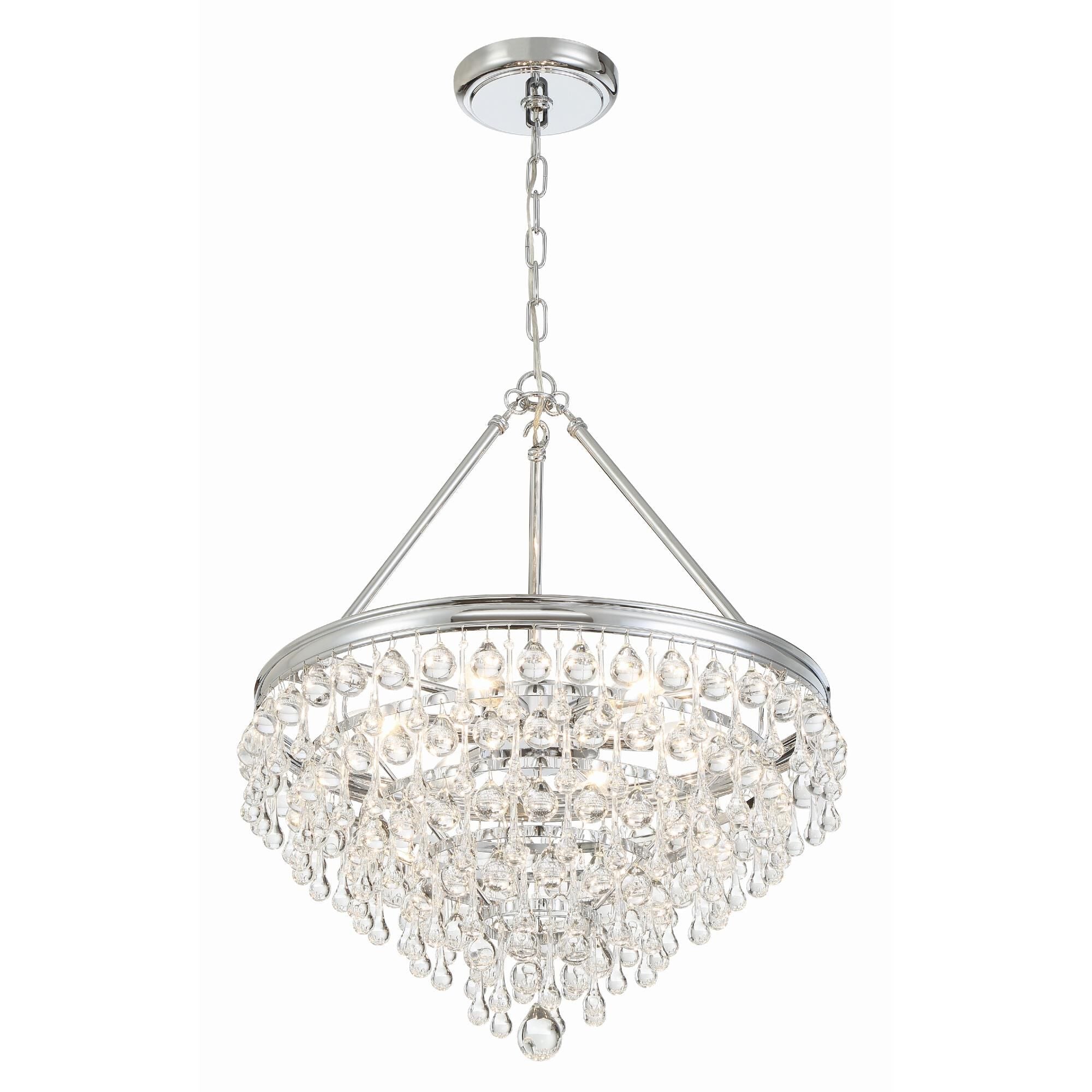 Calypso 20 Inch 6-Light Vibrant Gold Clear Crystal Mini Chandelier