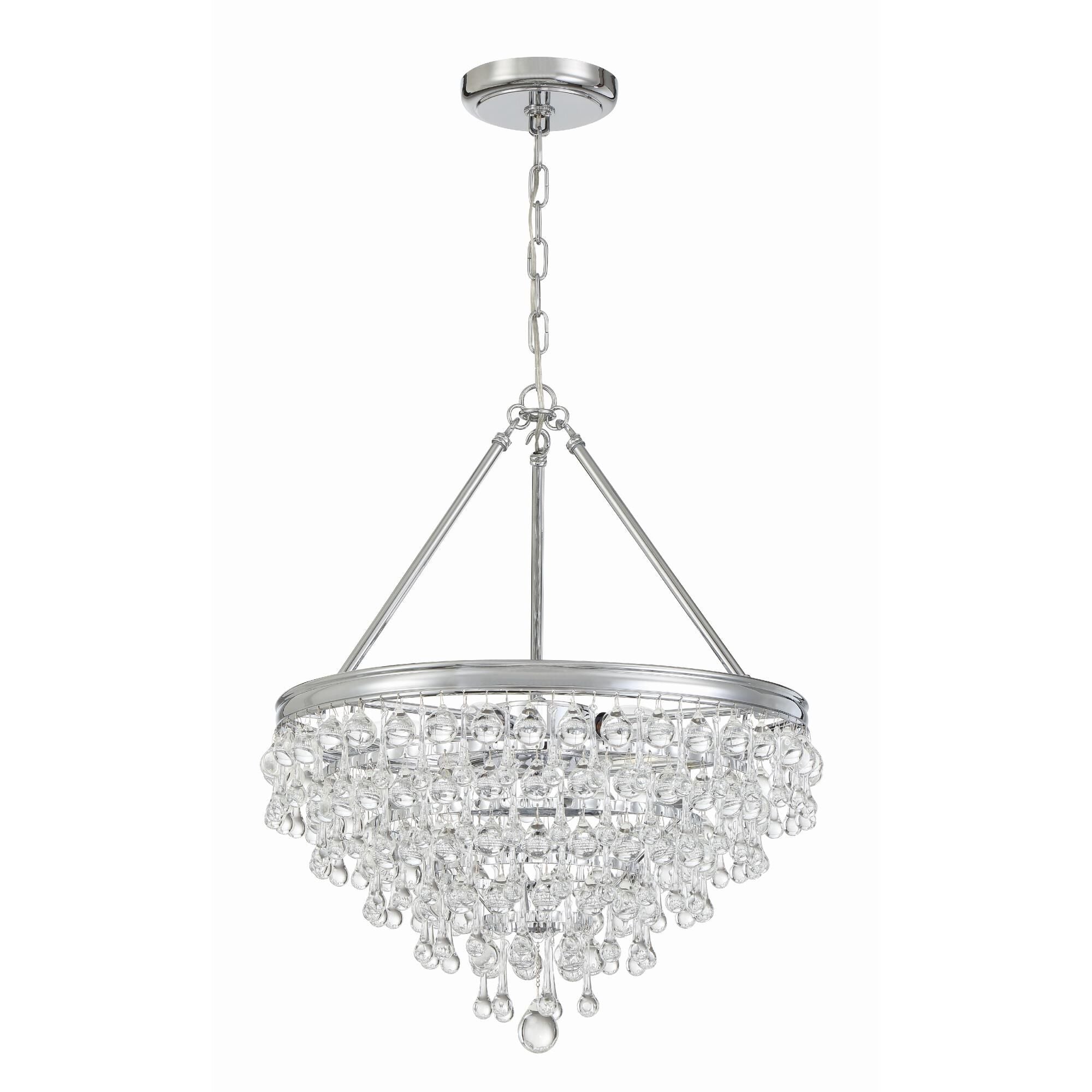 Calypso 20 Inch 6-Light Vibrant Gold Clear Crystal Mini Chandelier