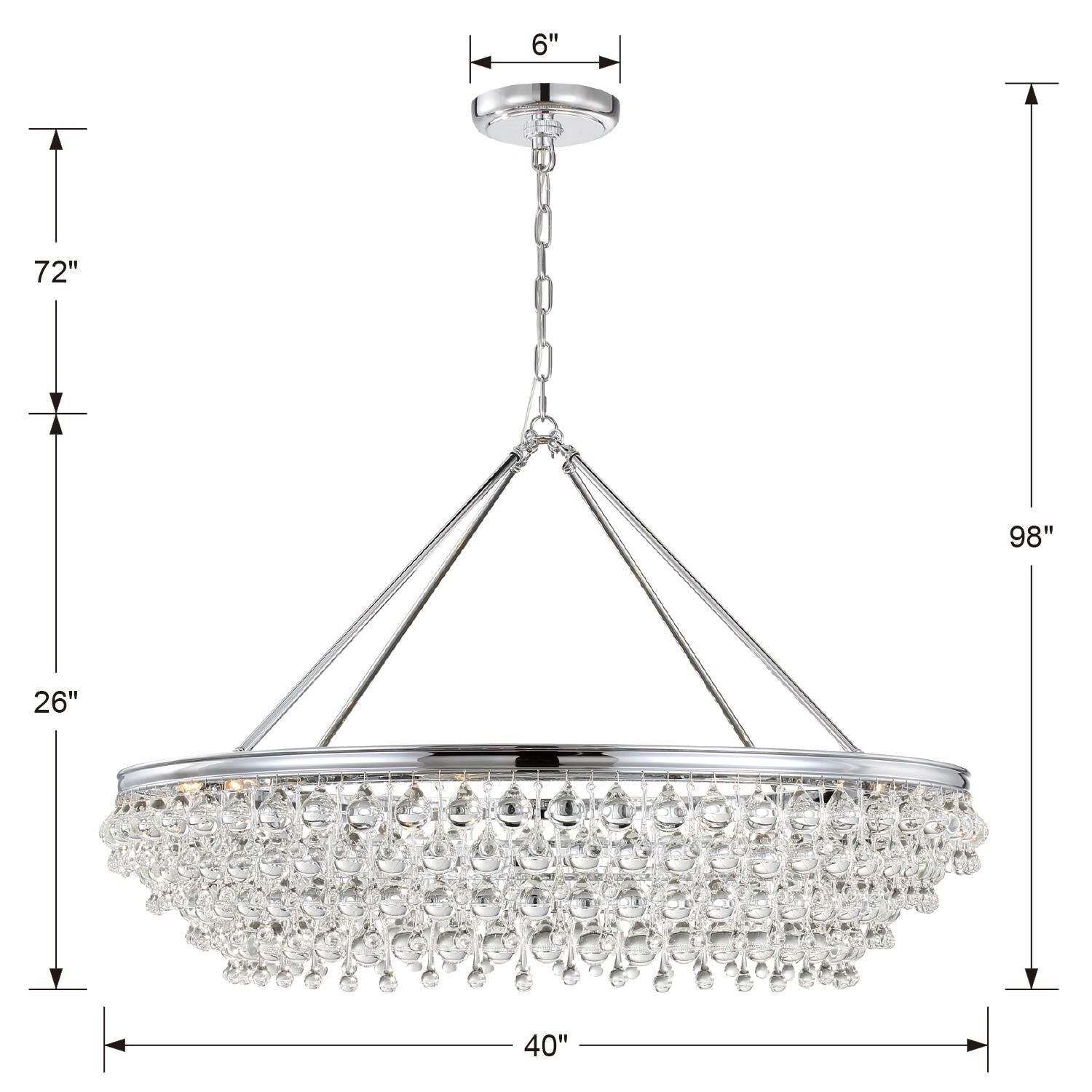 Crystorama Calypso 8-Light Polished Chrome Chandelier with Clear Crystals
