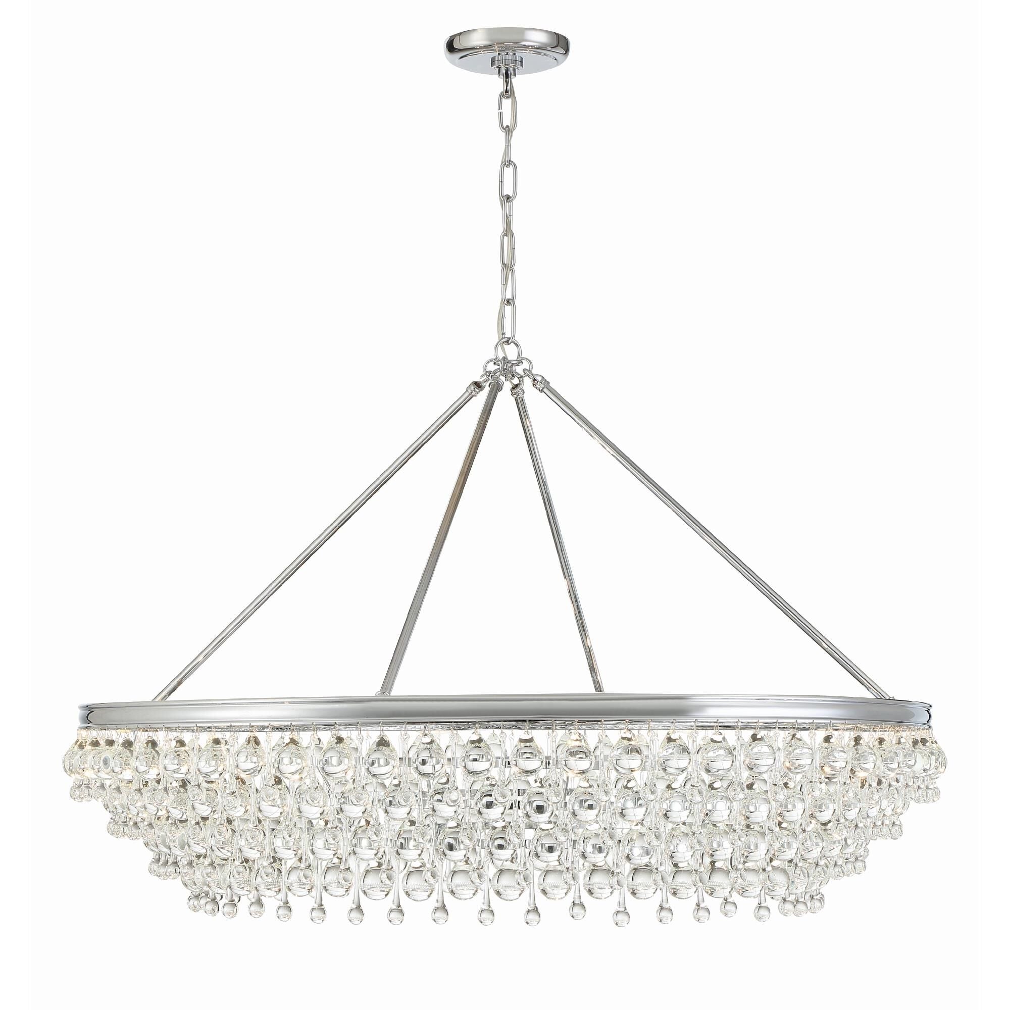 Crystorama Calypso 8-Light Polished Chrome Chandelier with Clear Crystals