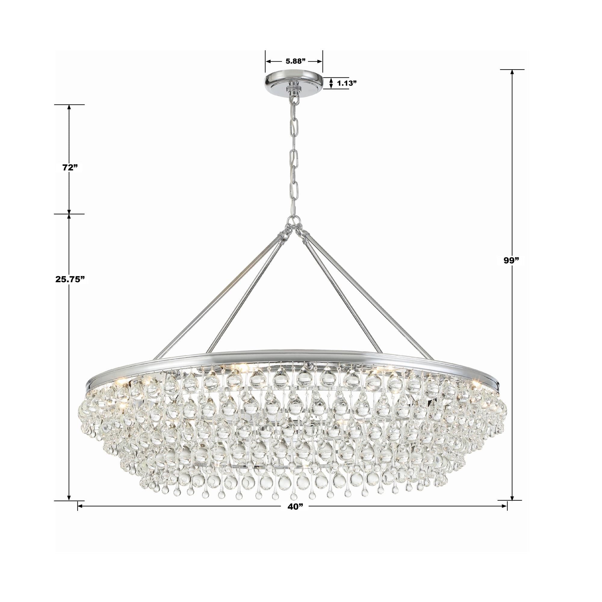 Crystorama Calypso 8-Light Polished Chrome Chandelier with Clear Crystals