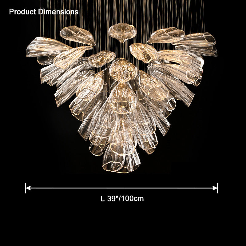 Aria Flower Glass Foyer Chandelier