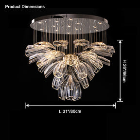 Aria Flower Glass Foyer Chandelier