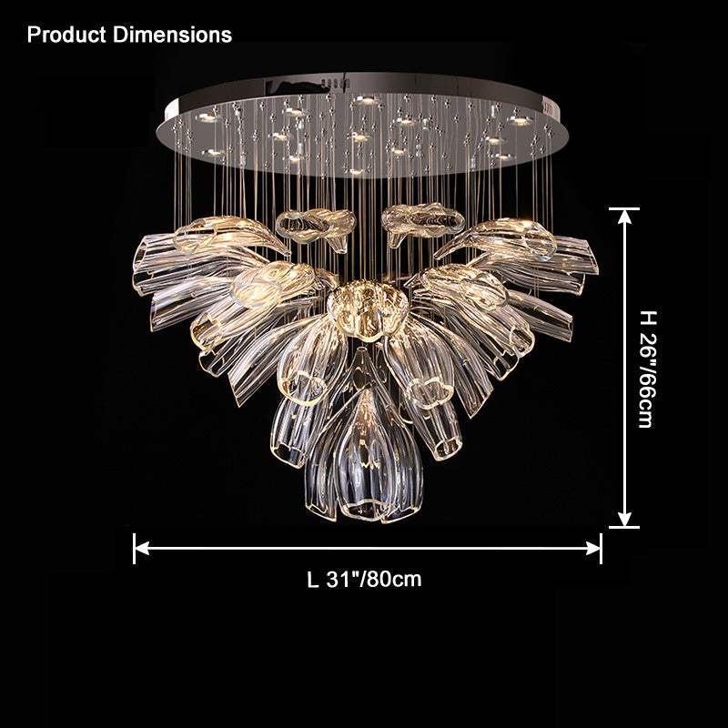 Aria Flower Glass Foyer Chandelier