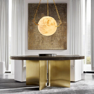 Alabaster Sphere Suspension Lamp, Pendant Kitchen Island Lamp