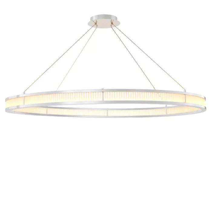 Damien XL Modern Chandelier (Nickel & Frosted Glass Finish)