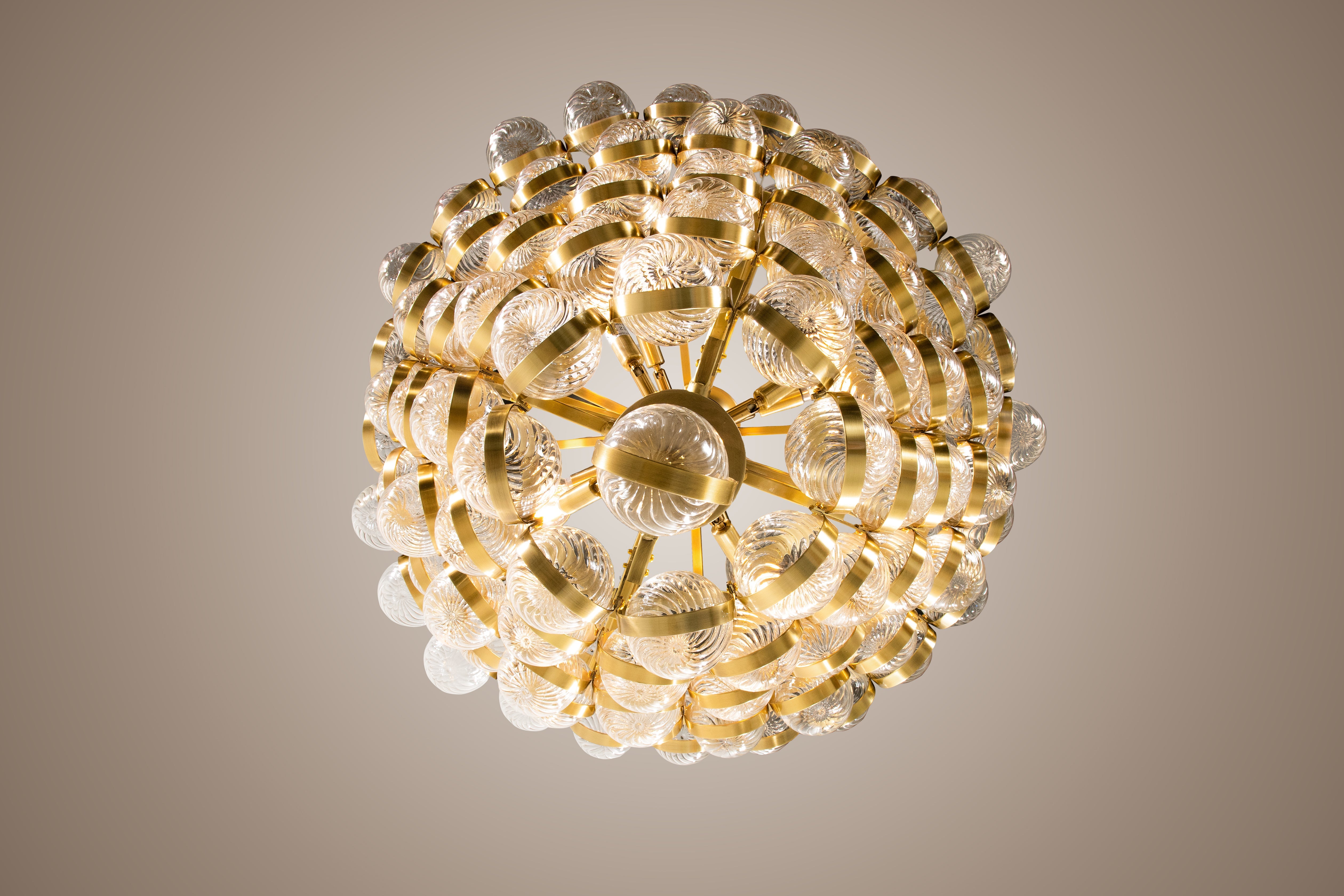 Aria Dominique Ribbed Glass Globe Chandelier