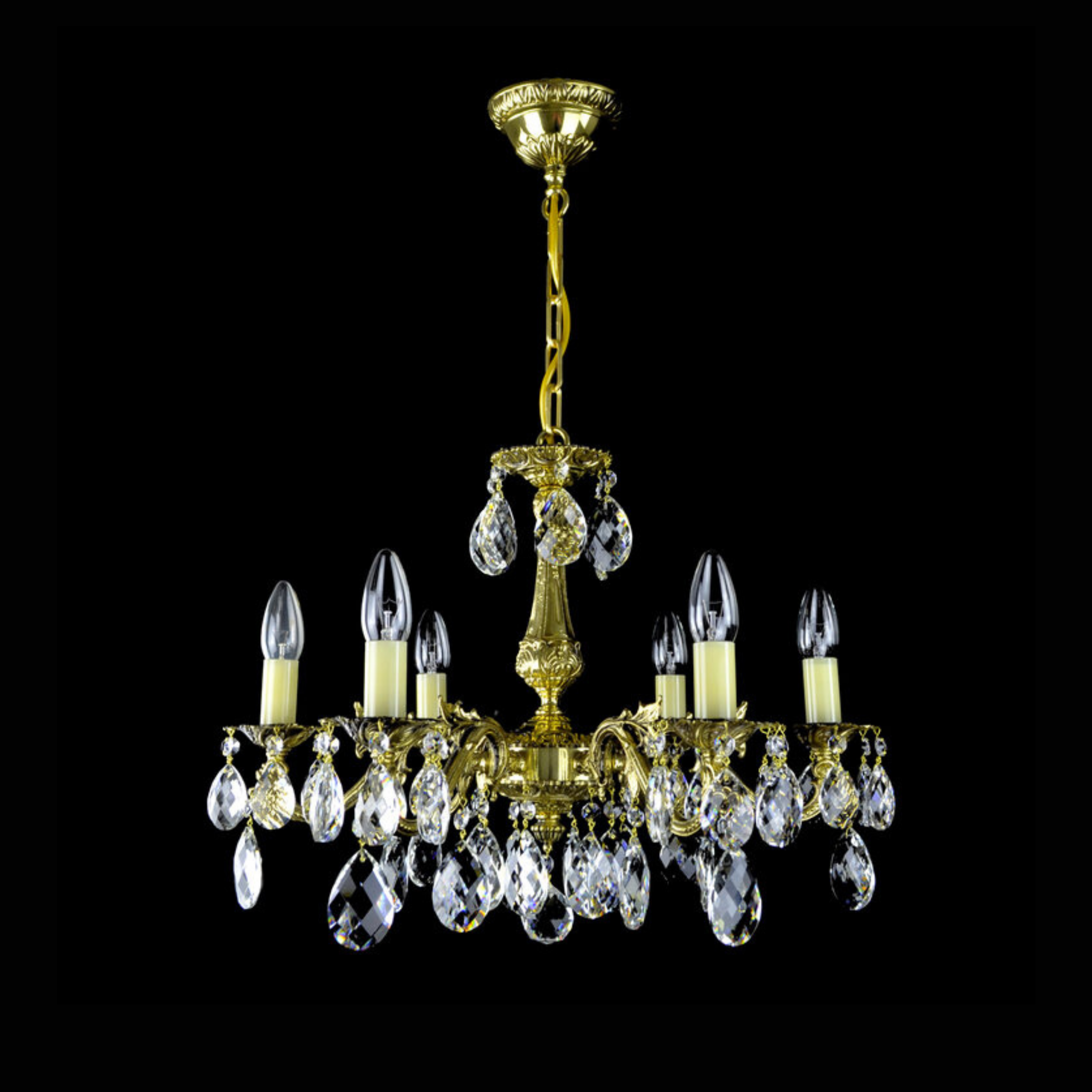 Aria Draco 6 Crystal Glass Chandelier