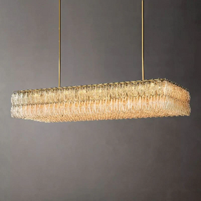 Renee Glass Rectangular Chandelier 74"W