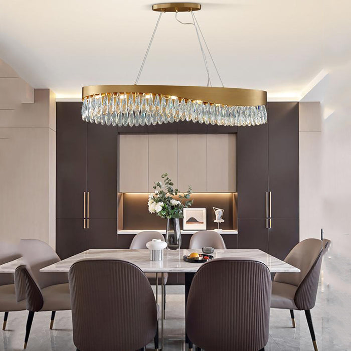 Aria Elma Oval Crystal Chandelier