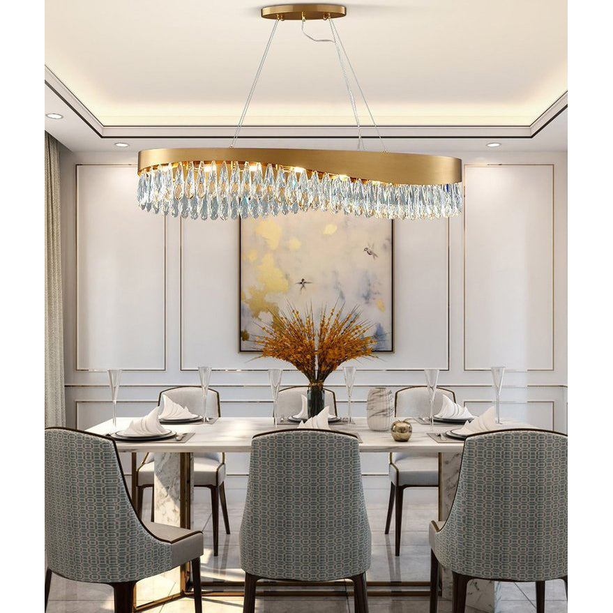 Aria Elma Oval Crystal Chandelier