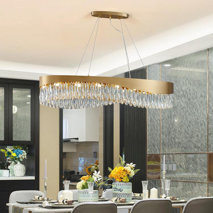 Aria Elma Oval Crystal Chandelier