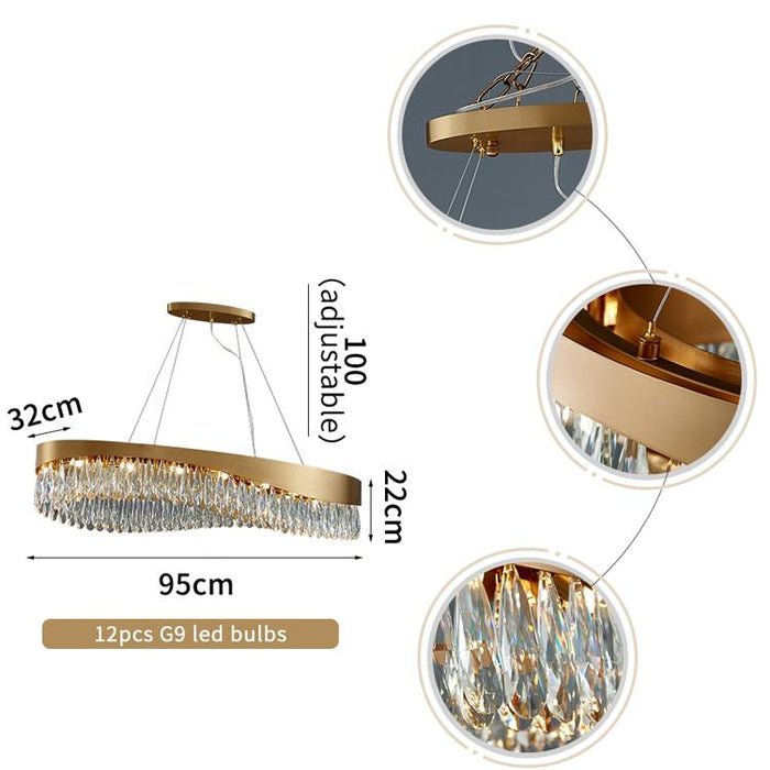 Aria Elma Oval Crystal Chandelier