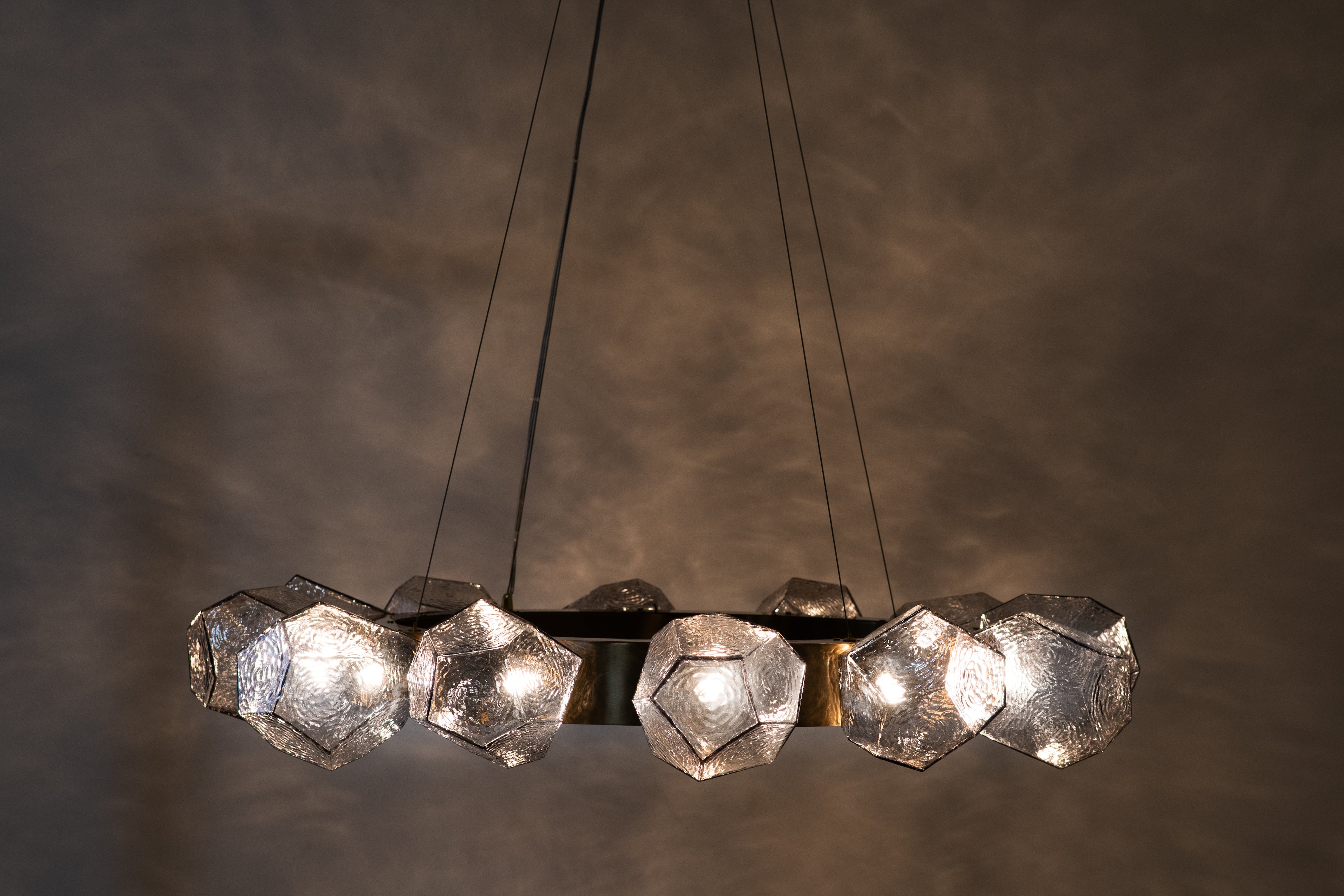 Aria Emille Geometric Glass Chandelier