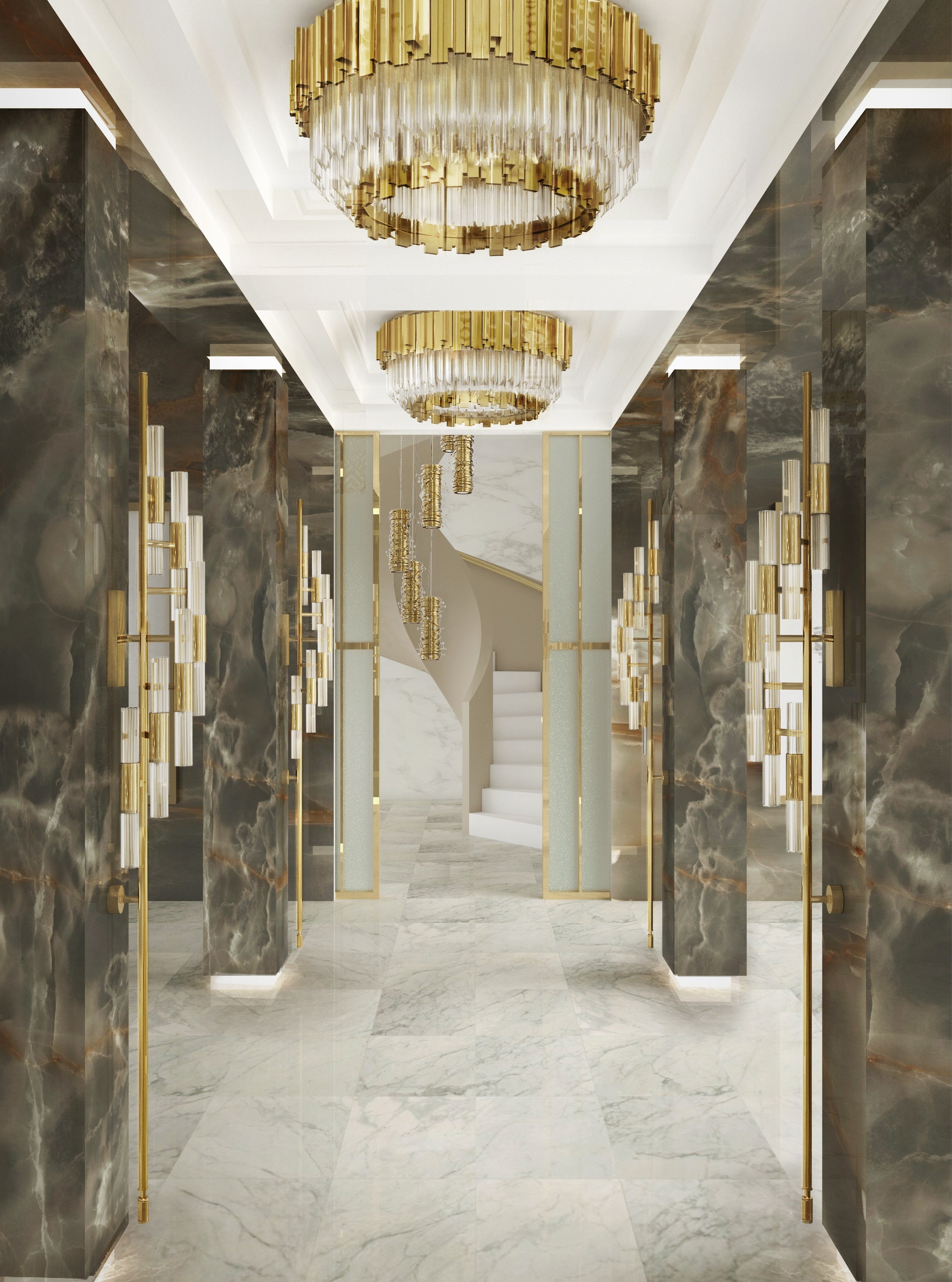 Aria Empire Plafond 8-Light Crystal Modern Chandelier