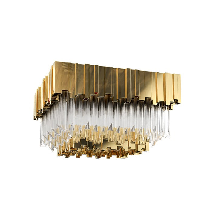 Aria Empire Square Plafond 8-Light Crystal Modern Chandelier