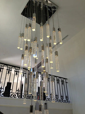 Aria Light Luxury Glacier Bubble Crystsal Chandelier in Gold/Chrome/Black Finish for Staircase/Foyer - Arialamps