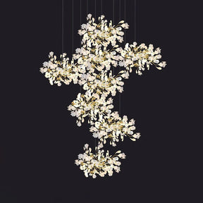 Aria Ginkgo Cascading C (Alternating) Branch Chandelier