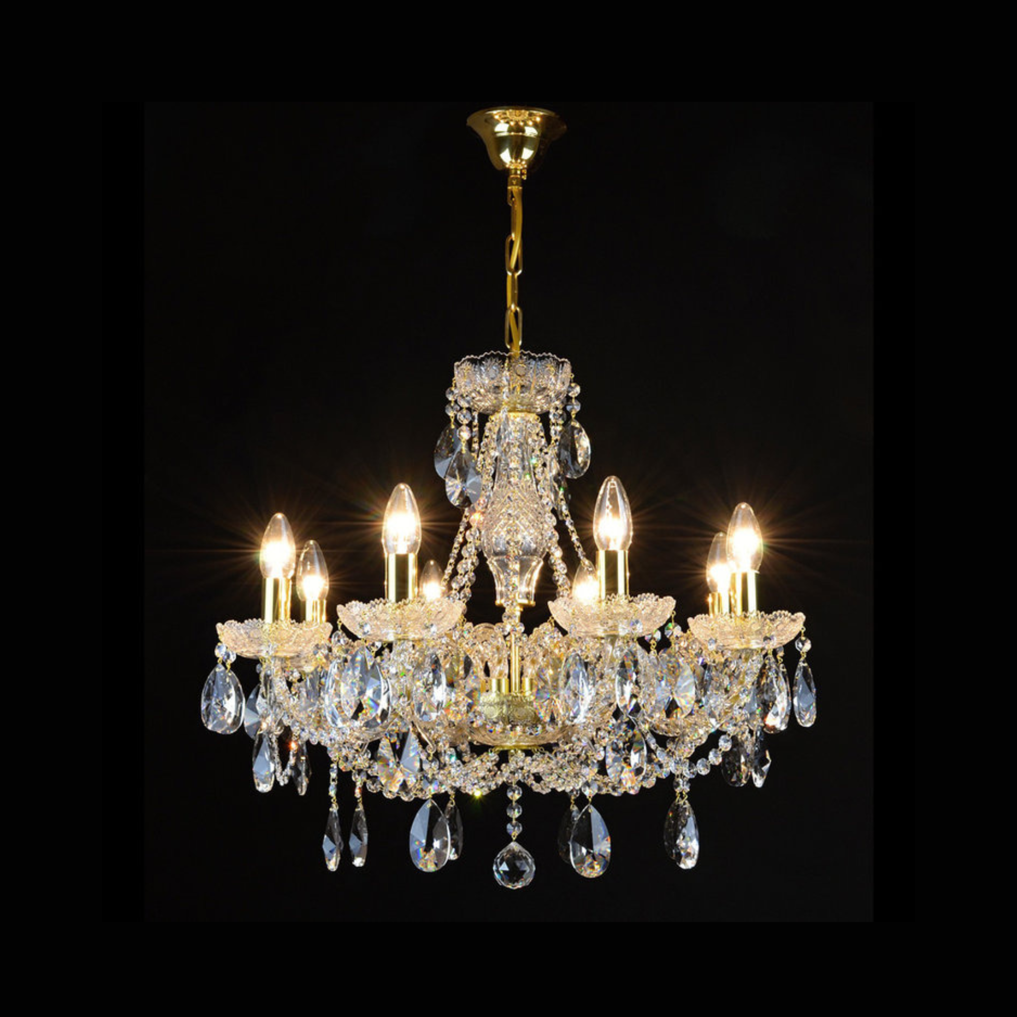Aria Gratziela 8 Crystal Glass Chandelier