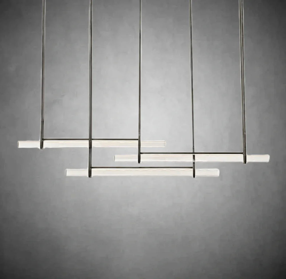 Auduben Crystal Triple Bar Linear Chandelier