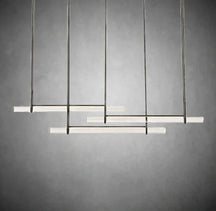 Auduben Crystal Triple Bar Linear Chandelier
