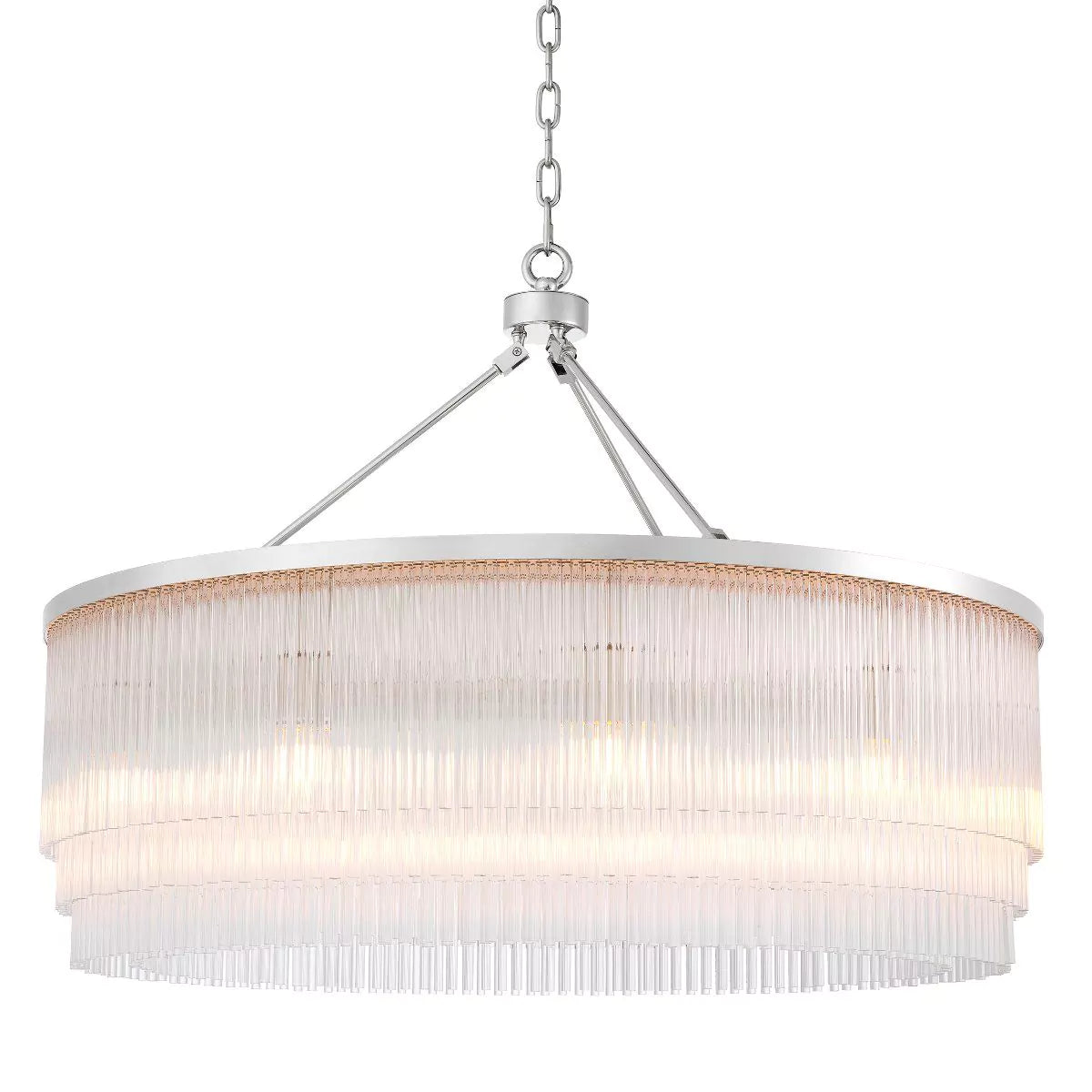 Fairy L Modern Brass Glass Chandelier - (Light Brushed Brass Finish/Clear Glass)
