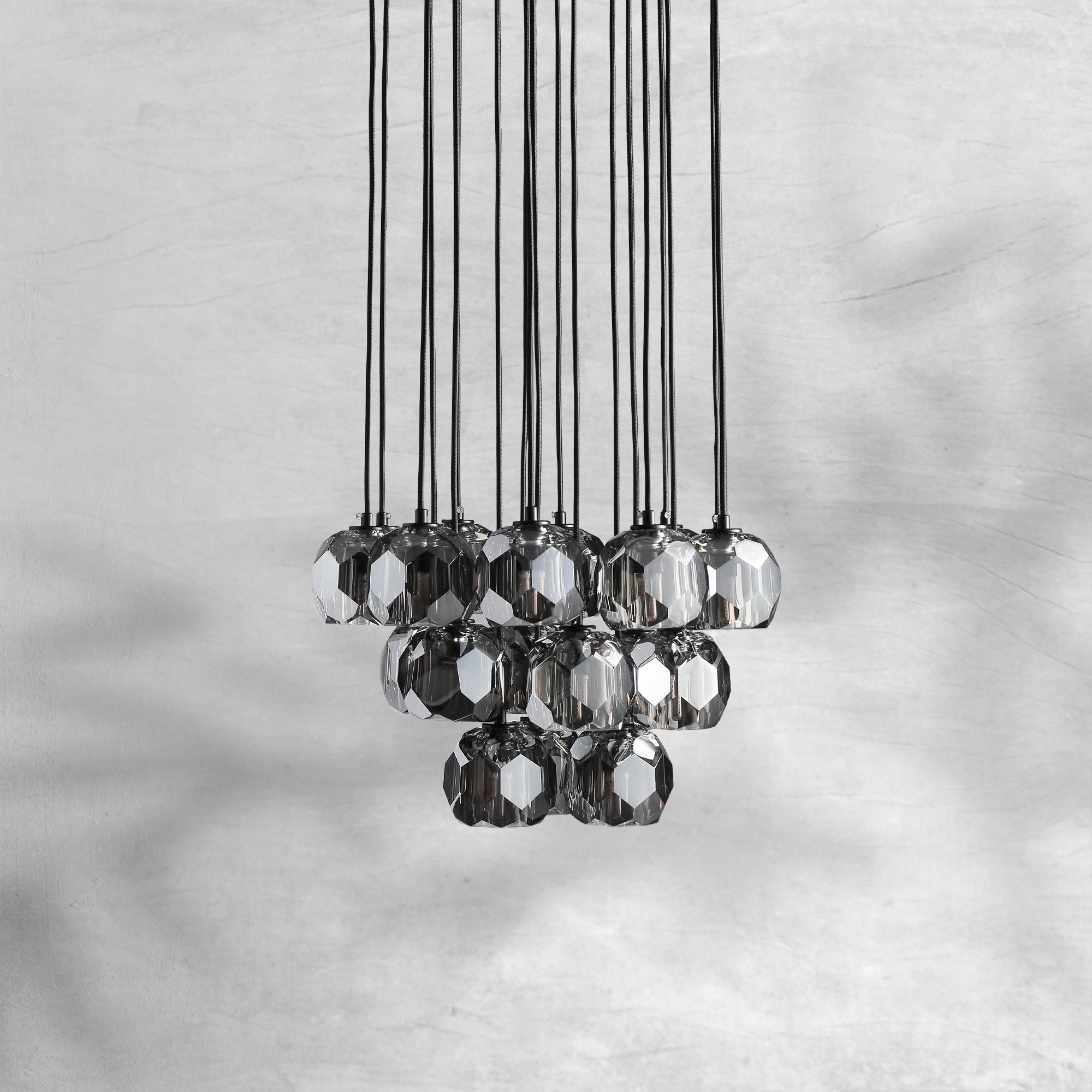 Bille De Crystal Cluster Round Chandelier 14"19"24"30"40"