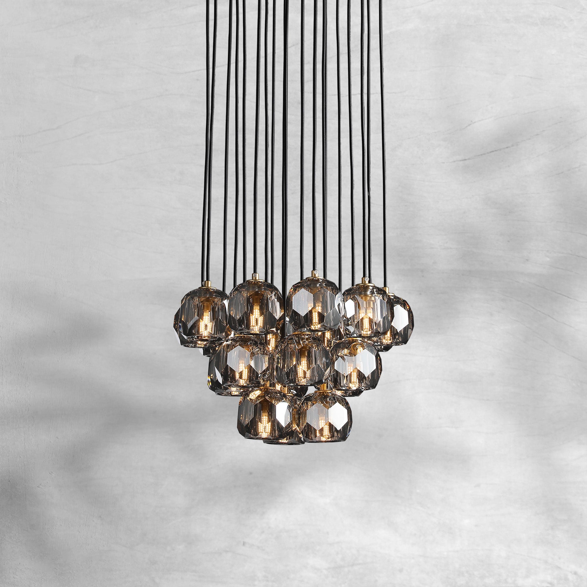 Bille De Crystal Cluster Round Chandelier 14"19"24"30"40"