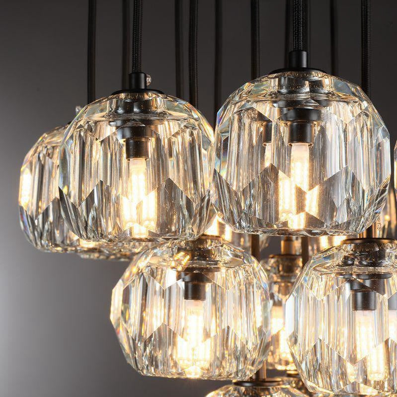 Bille De Crystal Cluster Round Chandelier 14"19"24"30"40"