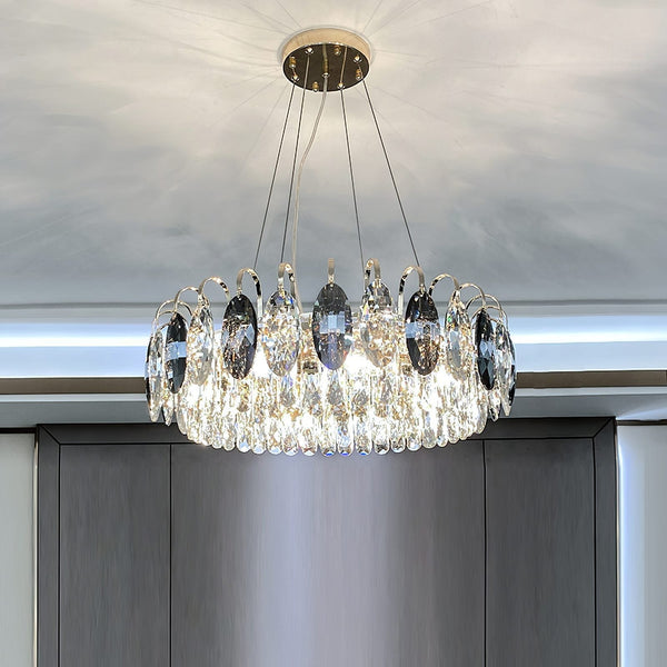 Luxurious K9 Crystal Chandelier Modern Ceiling Light Fixtures Set for Living Room/Dining Room